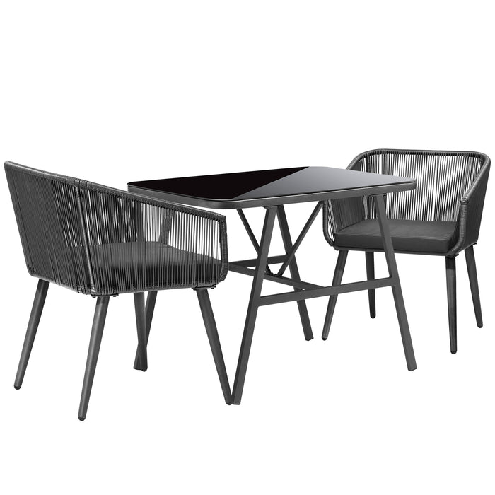 Outdoor Dining Setting 3 Piece Lounge Patio Furniture Table Chairs Set