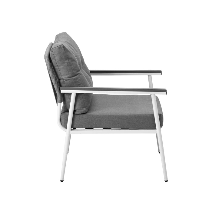 2Pcs Outdoor Chairs Setting Garden Patio Armchair Lounge Sofa White