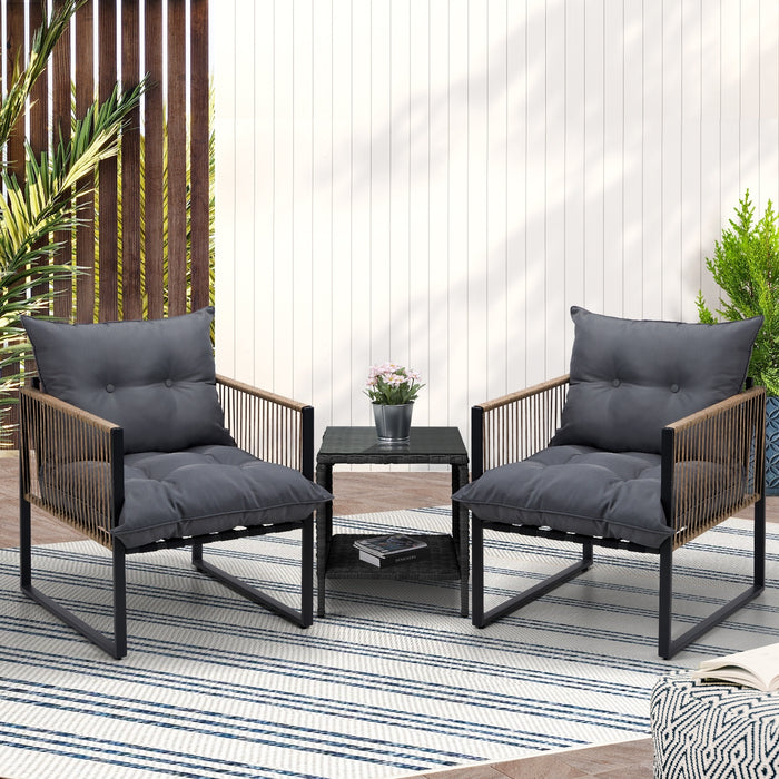 2 Seater Outdoor Patio Set Rattan Table Garden Lounge Setting Furniture