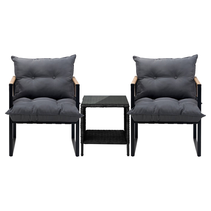 2 Seater Outdoor Patio Set Rattan Table Garden Lounge Setting Furniture