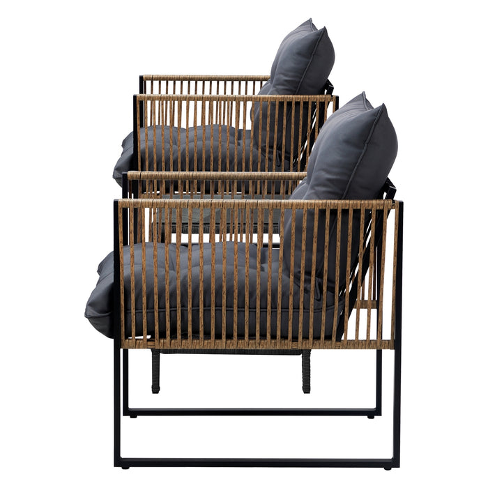 2 Seater Outdoor Patio Set Rattan Table Garden Lounge Setting Furniture