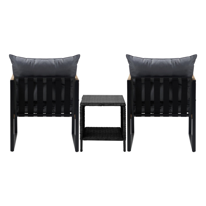 2 Seater Outdoor Patio Set Rattan Table Garden Lounge Setting Furniture