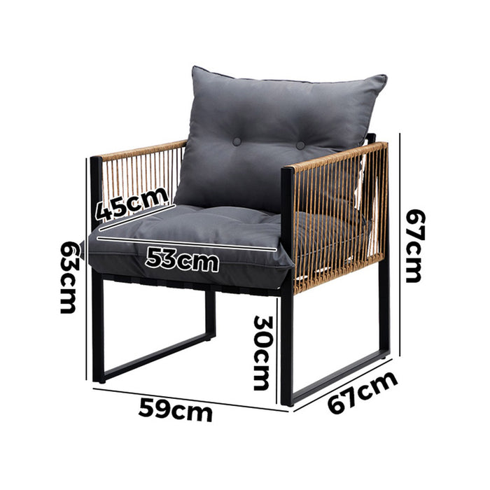 2 Pack Outdoor Furniture Chairs Garden Patio Garden Lounge Set Pe Wicker