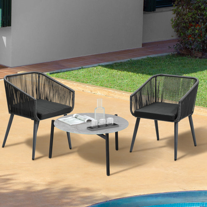 3 Piece Outdoor Patio Set Lounge Furniture Setting