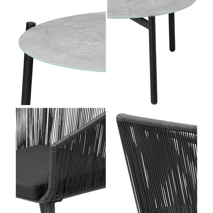 3 Piece Outdoor Patio Set Lounge Furniture Setting