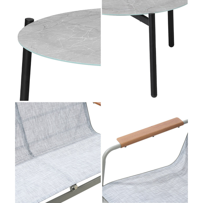 Outdoor Lounge Setting 4 Seater Furniture Patio 70Cm Coffee Table Garden