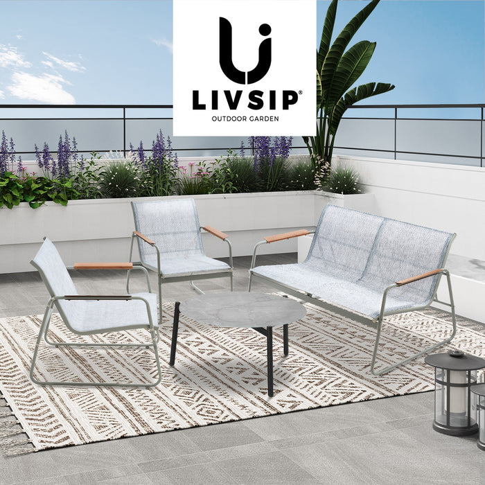 Outdoor Lounge Setting 4 Seater Furniture Patio 70Cm Coffee Table Garden