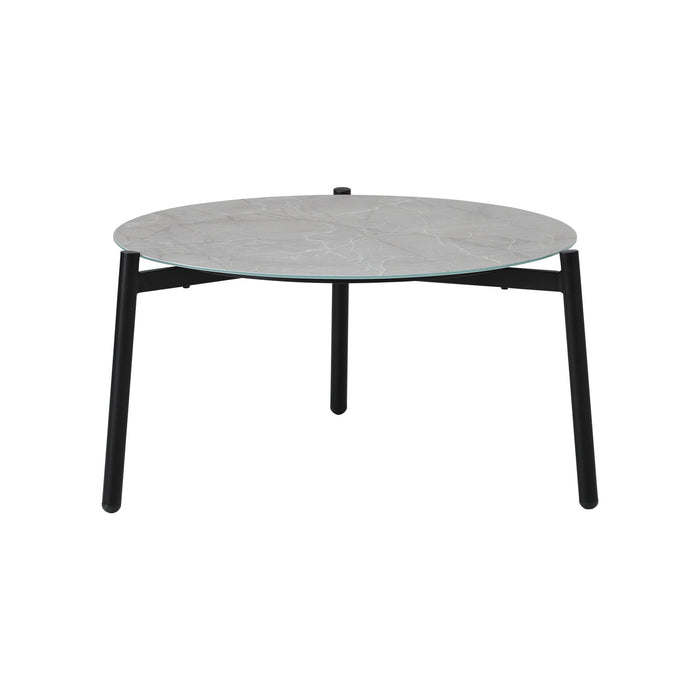 Outdoor Coffee Side Marble Table Desk Patio Furniture Garden 50Cm Grey