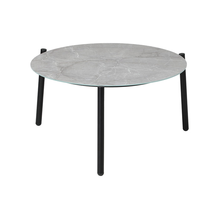 Outdoor Coffee Side Marble Table Desk Patio Furniture Garden 50Cm Grey