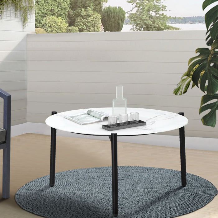 Coffee Side Marble Table Outdoor Patio Furniture Garden 50Cm Round Desk