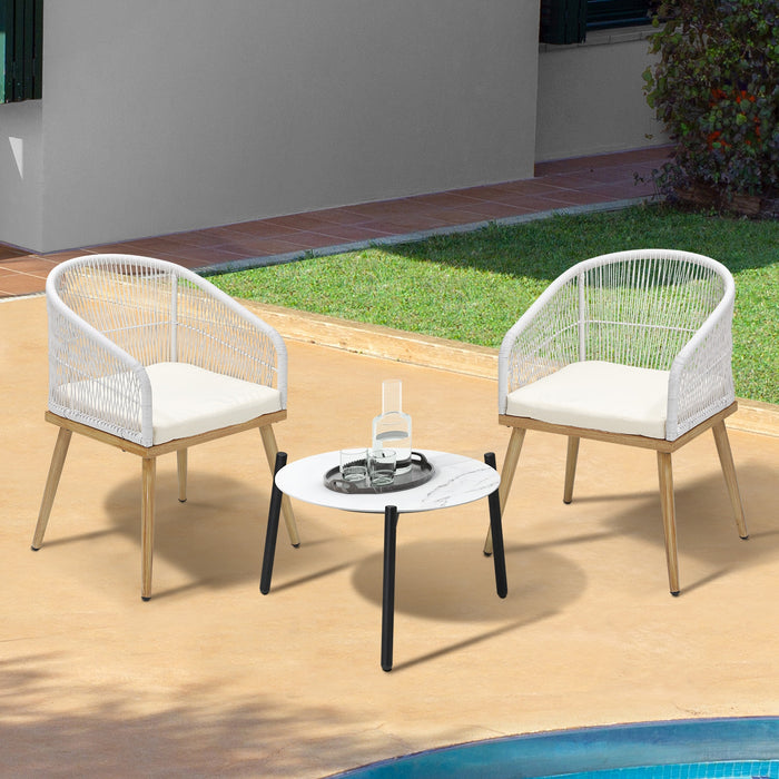 3 Piece Outdoor Patio Setting Bistro Set Lounge Furniture Sets 50Cm Table