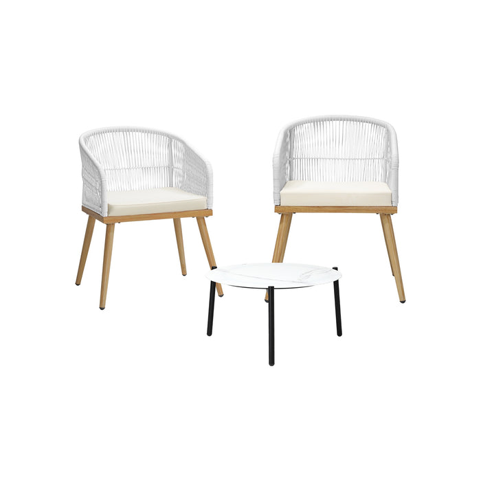 3 Piece Outdoor Patio Setting Bistro Set Lounge Furniture Sets 50Cm Table