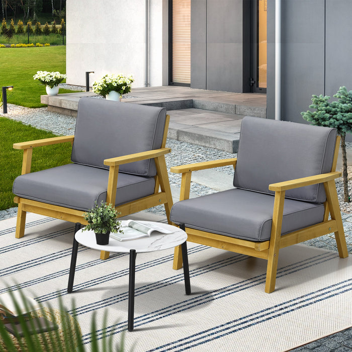 3Pcs Outdoor Lounge Set Patio Furniture Sets 50Cm White Coffee Side Table