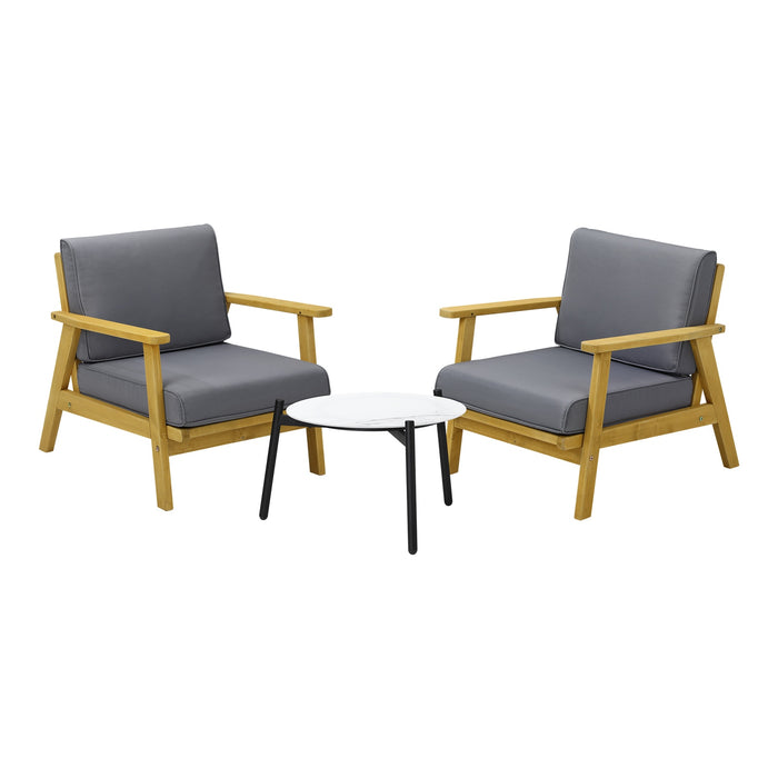 3Pcs Outdoor Lounge Set Patio Furniture Sets 50Cm White Coffee Side Table