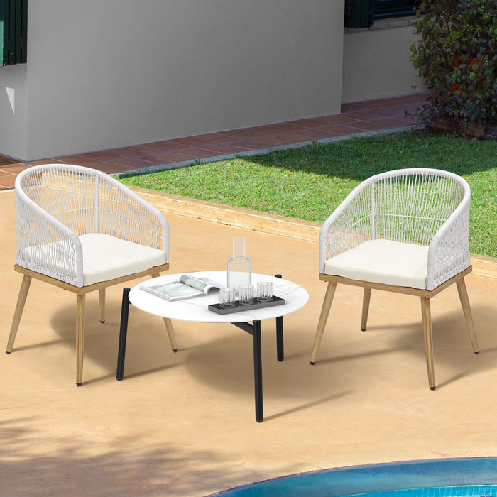 3 Piece Outdoor Patio Setting Bistro Set Lounge Furniture Sets 70Cm Table