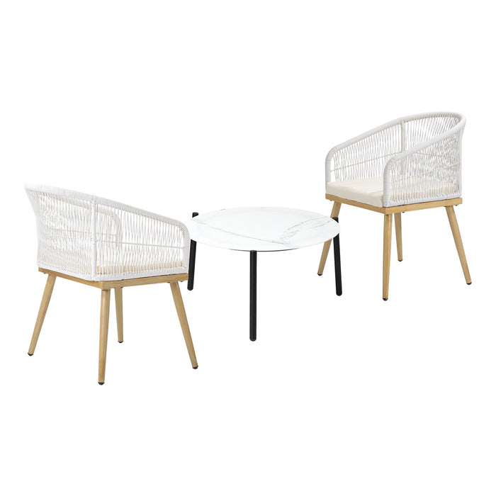 3 Piece Outdoor Patio Setting Bistro Set Lounge Furniture Sets 70Cm Table