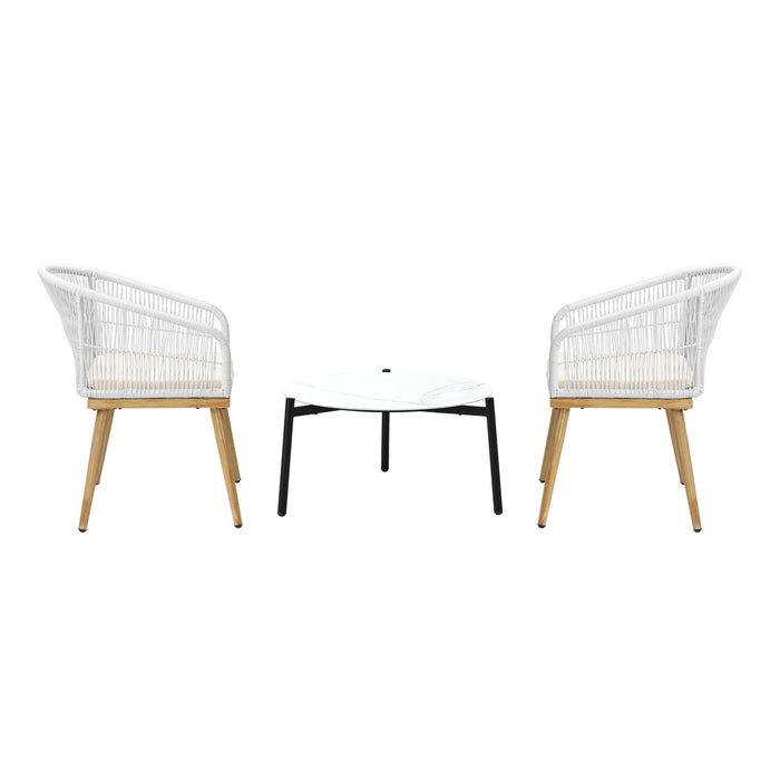 3 Piece Outdoor Patio Setting Bistro Set Lounge Furniture Sets 70Cm Table