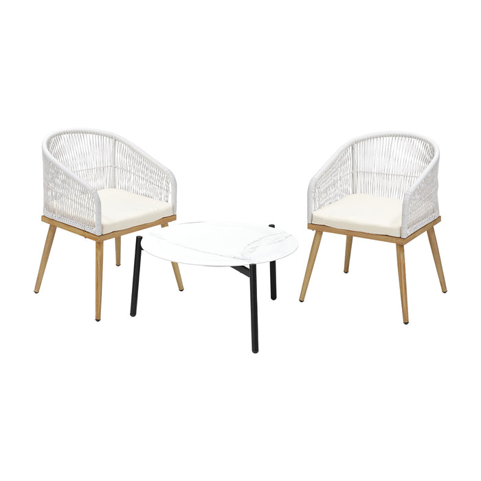 3 Piece Outdoor Patio Setting Bistro Set Lounge Furniture Sets 70Cm Table