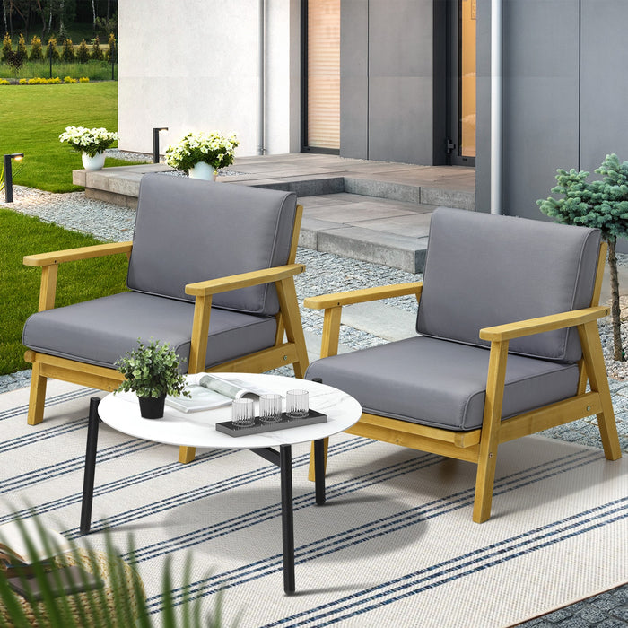 Outdoor Lounge Set 3Pcs Patio Furniture Sets 70Cm White Coffee Side Table