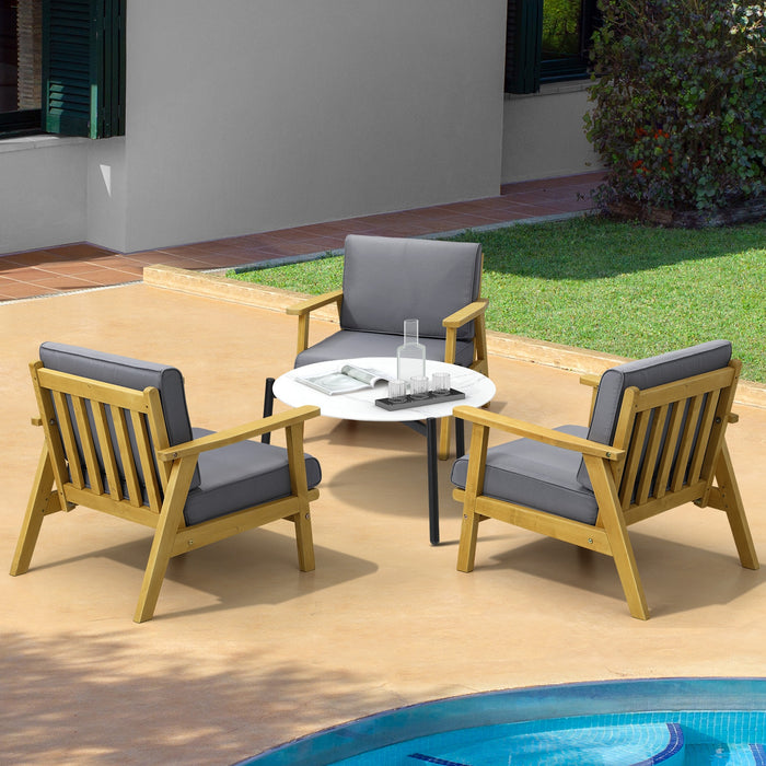4Pcs Outdoor Lounge Set Patio Furniture Sets White Coffee Side Table