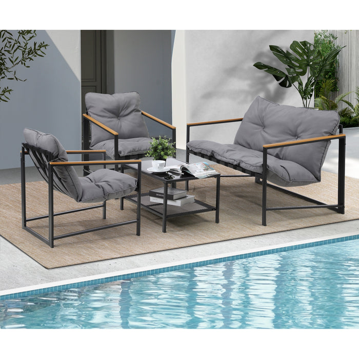 4 Seater Outdoor Lounge Sofa Furniture Setting Garden Patio Chairs Table