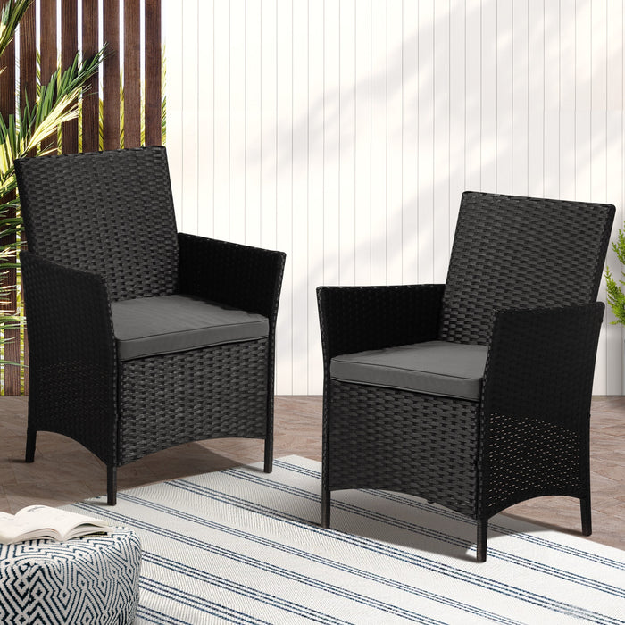 2 Pack Outdoor Dining Chairs Rattan Outdoor Patio Chairs Furniture