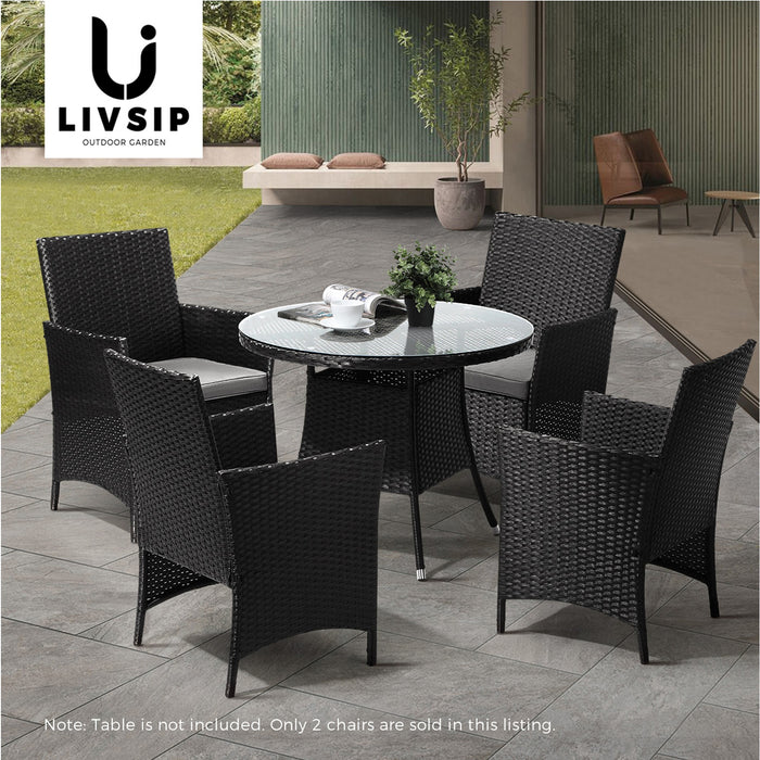 2 Pack Outdoor Dining Chairs Rattan Outdoor Patio Chairs Furniture
