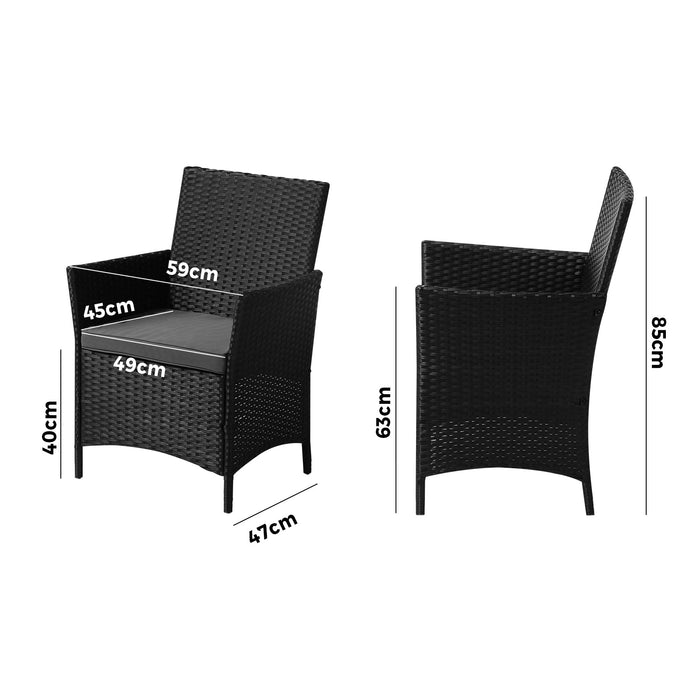 2 Pack Outdoor Dining Chairs Rattan Outdoor Patio Chairs Furniture