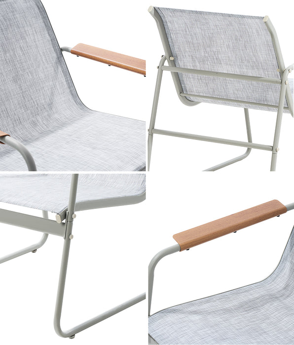 2Pcs Outdoor Armchair Patio Chairs Textilene Garden Furniture