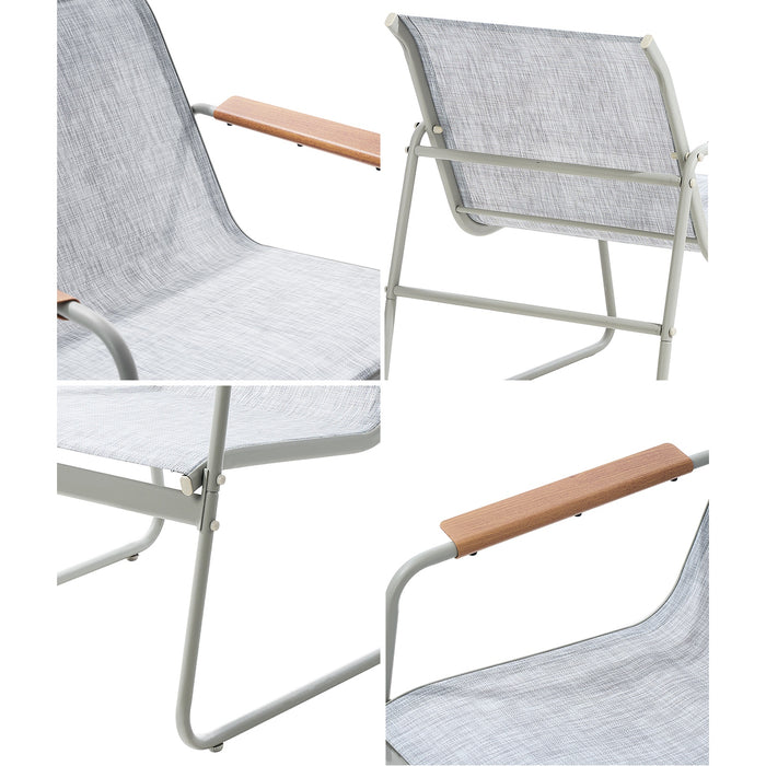 4Pcs Outdoor Armchair Patio Chairs Textilene Garden Furniture