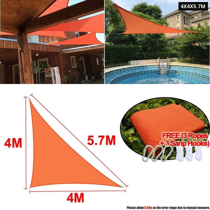 Orange All Size Waterproof Sun Shade Sail Square Rectangle