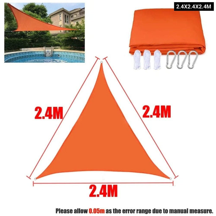 Orange All Size Waterproof Sun Shade Sail Square Rectangle