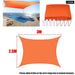 Orange All Size Waterproof Sun Shade Sail Square Rectangle