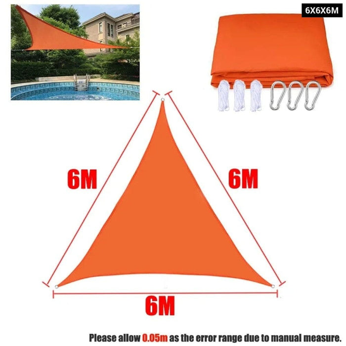 Orange All Size Waterproof Sun Shade Sail Square Rectangle