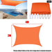 Orange All Size Waterproof Sun Shade Sail Square Rectangle