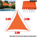 Orange All Size Waterproof Sun Shade Sail Square Rectangle