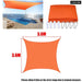 Orange All Size Waterproof Sun Shade Sail Square Rectangle