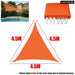 Orange All Size Waterproof Sun Shade Sail Square Rectangle