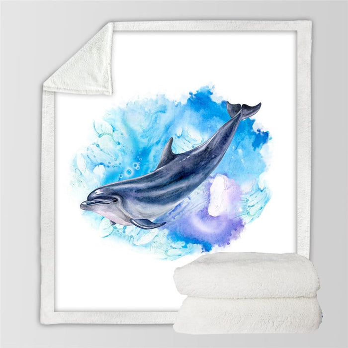 Orcinus Orca Blankets For Bed Watercolour Custom Blanket