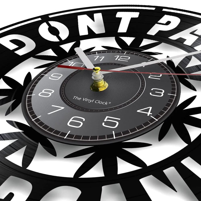 Organic Marijuana Leaf Vinyl Record Wall Clock