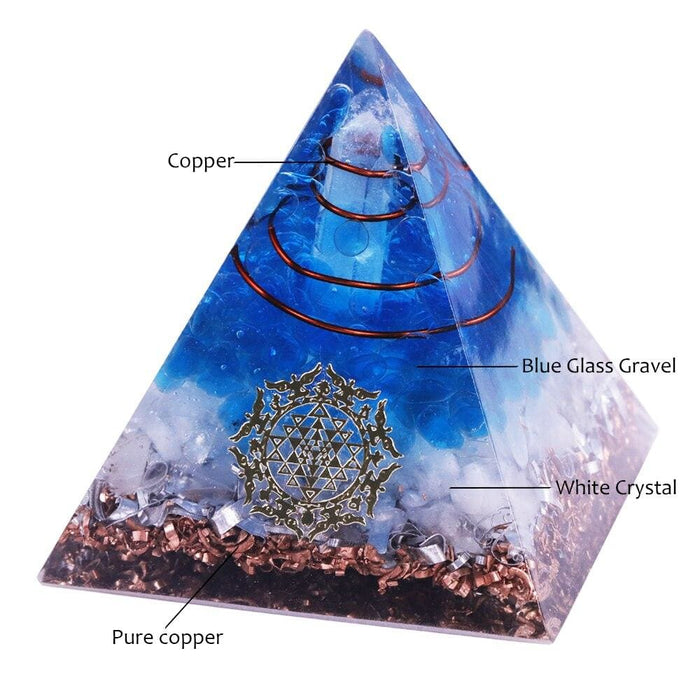Orgone Pyramid Blue Quartz Energy Generator With Emf