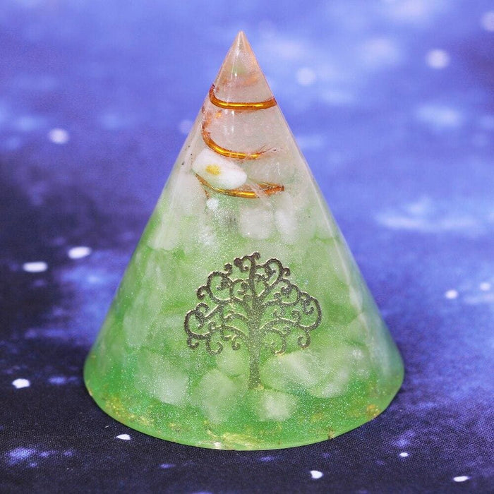 Orgonite Pyramid Natural White Crystal Energy Generator