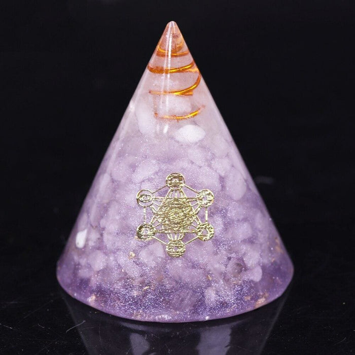 Orgonite Pyramid Natural White Crystal Energy Generator