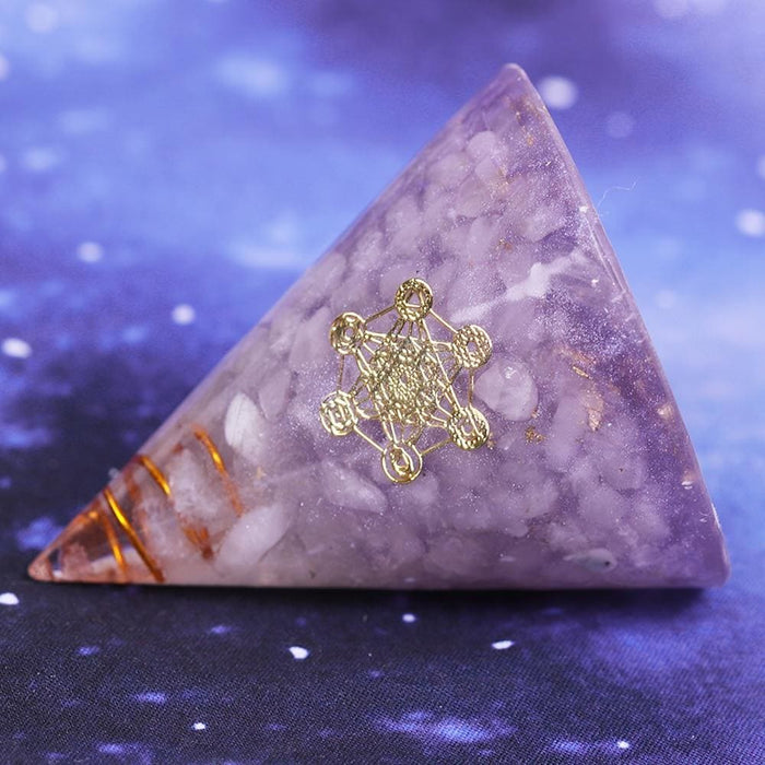 Orgonite Pyramid Natural White Crystal Energy Generator