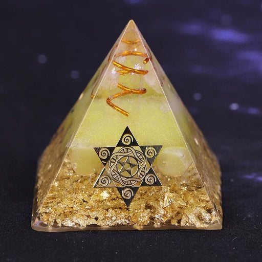 Orgonite Pyramid 5cm Symbolizes The Lucky Yellow Crystal