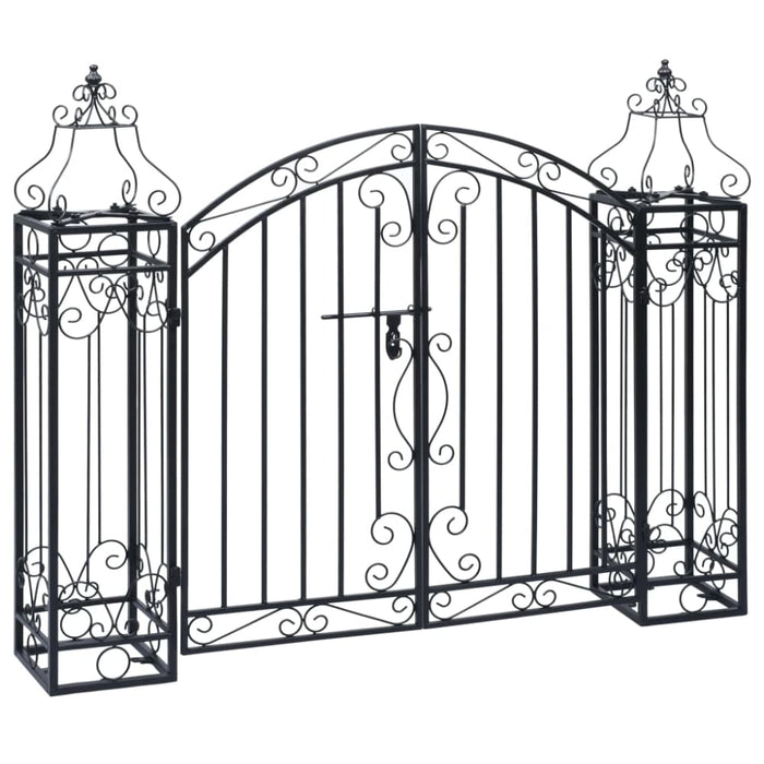 Ornamental Garden Gate Wrought Iron 122x20.5x100 Cm Akaok