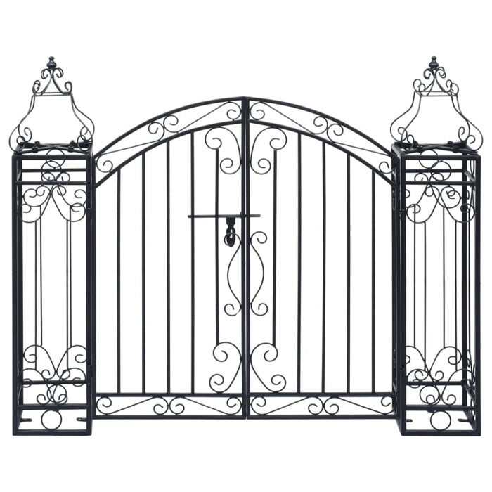 Ornamental Garden Gate Wrought Iron 122x20.5x100 Cm Akaok