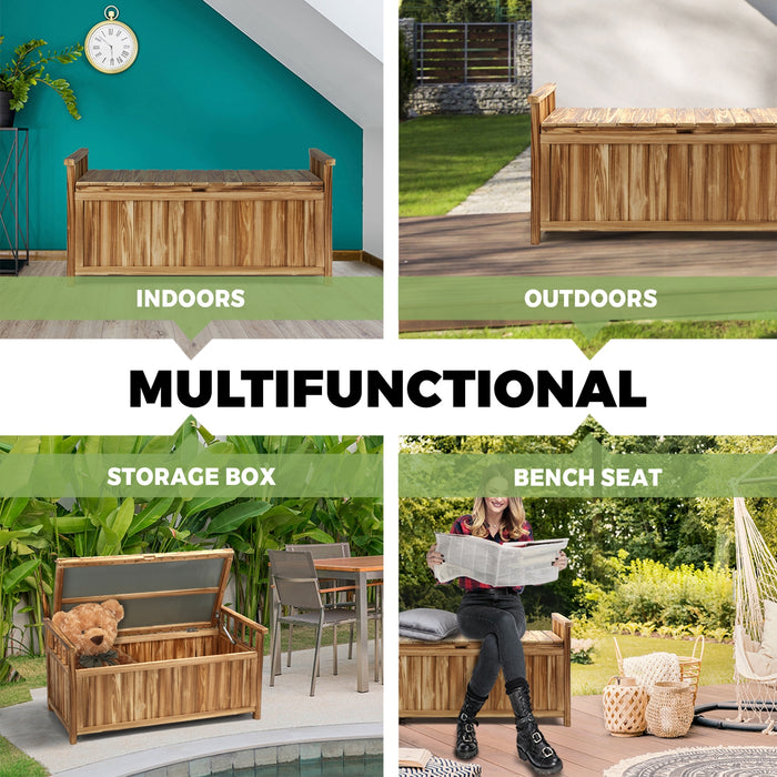 Outdoor Storage Box Garden Bench Tools Toy Chest Furniture Container Shed