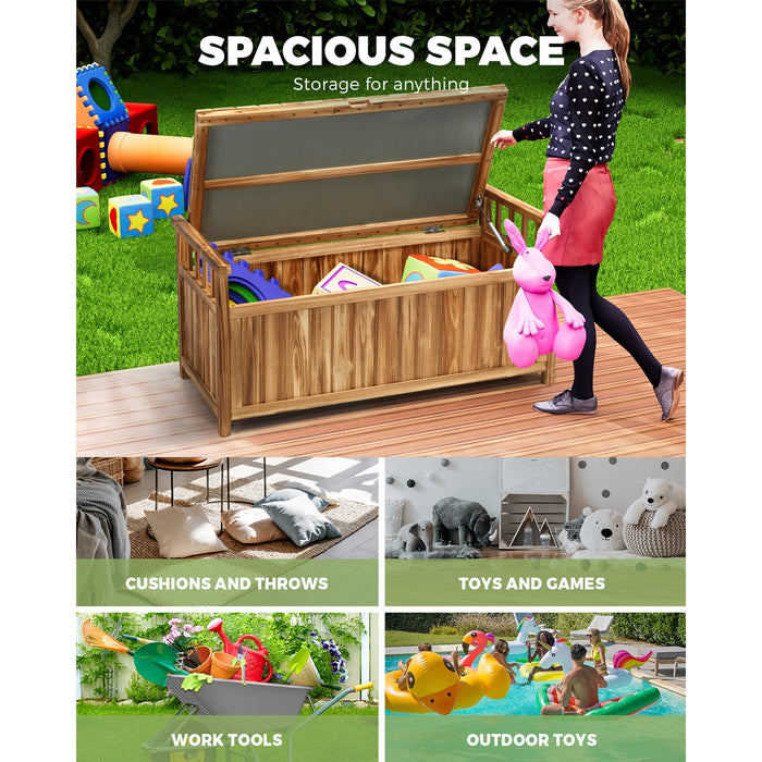 Outdoor Storage Box Garden Bench Tools Toy Chest Furniture Container Shed