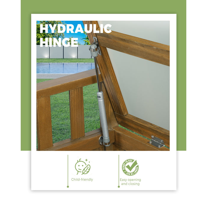 Outdoor Storage Box Container Wooden Garden Bench Chest Toy Tool Sheds